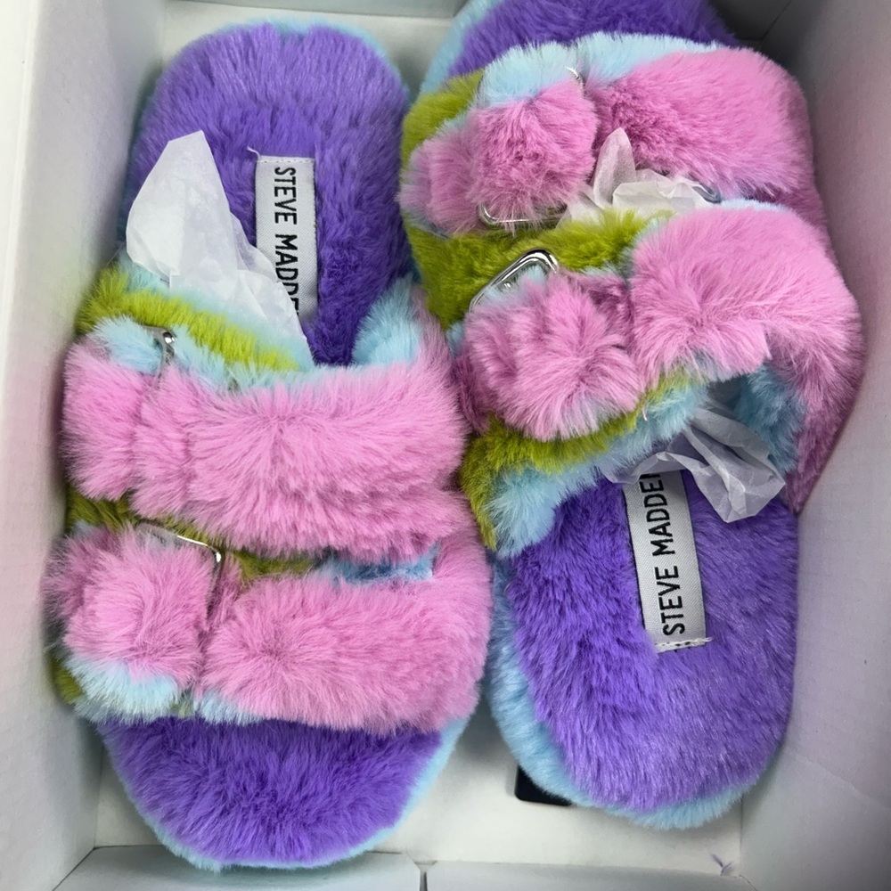 Steve Madden Vibrant Fuzzy Slippers